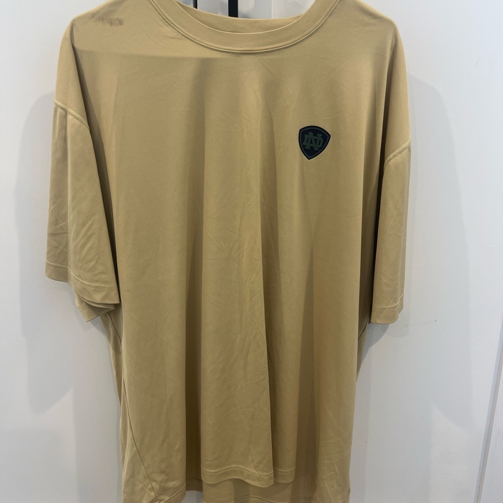 adidas Men's Tan Short Sleeve Tee Notre Dame